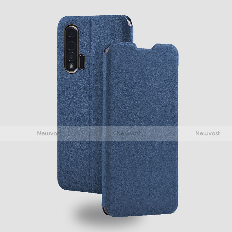 Leather Case Stands Flip Cover T05 Holder for Huawei Nova 6 5G Blue