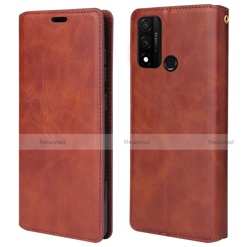 Leather Case Stands Flip Cover T05 Holder for Huawei Nova Lite 3 Plus Brown