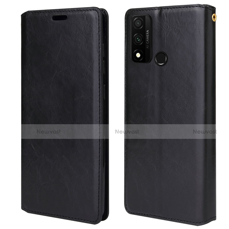 Leather Case Stands Flip Cover T05 Holder for Huawei P Smart (2020) Black