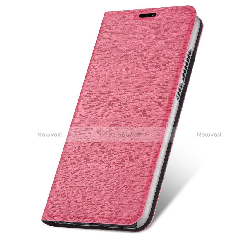 Leather Case Stands Flip Cover T05 Holder for Huawei P30 Lite Pink