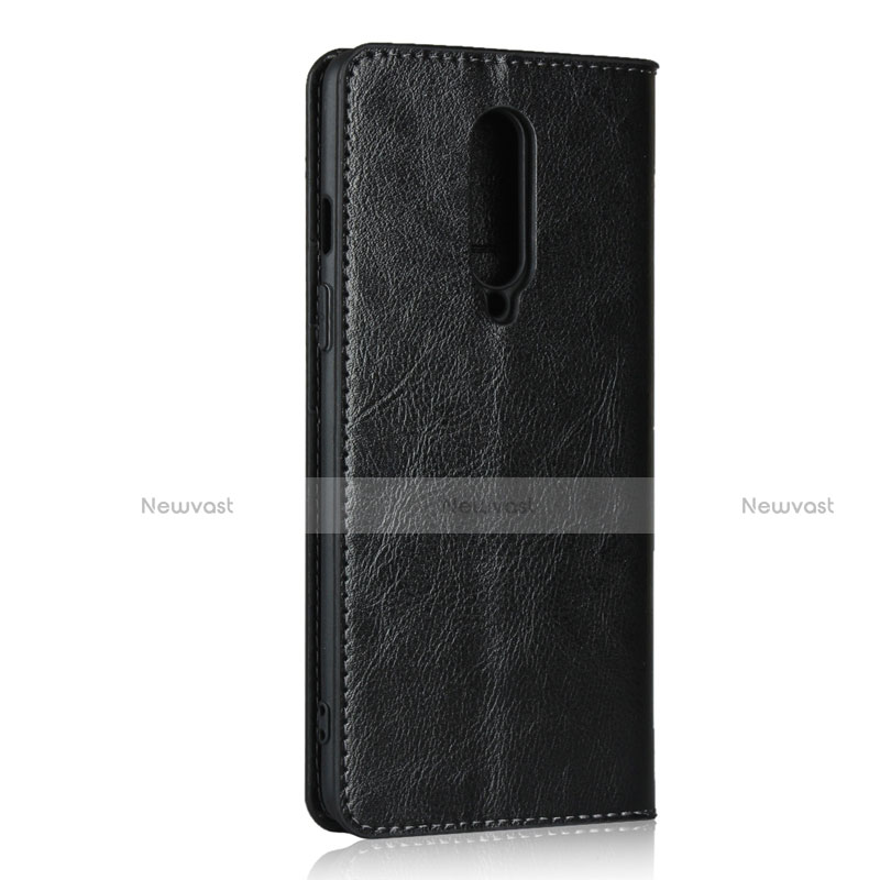 Leather Case Stands Flip Cover T05 Holder for OnePlus 8 Black