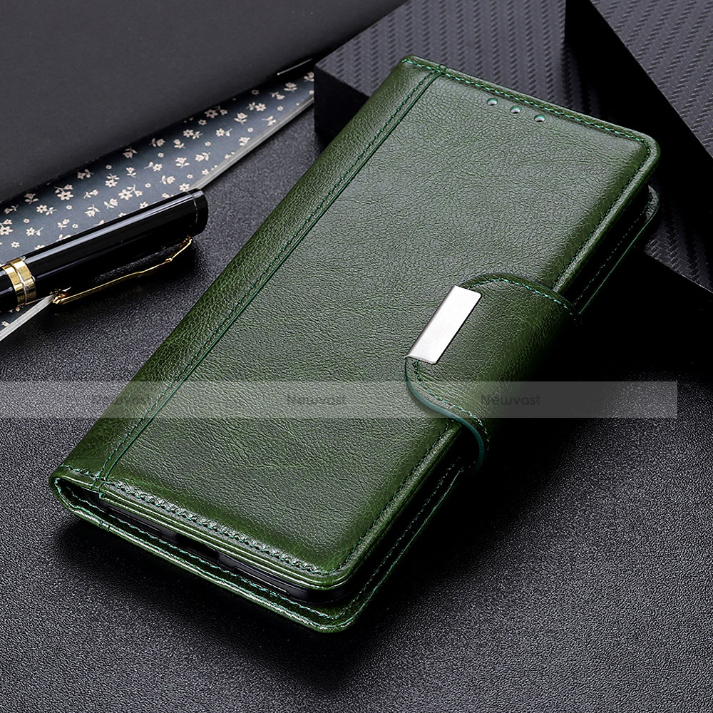 Leather Case Stands Flip Cover T05 Holder for OnePlus 8 Pro Green