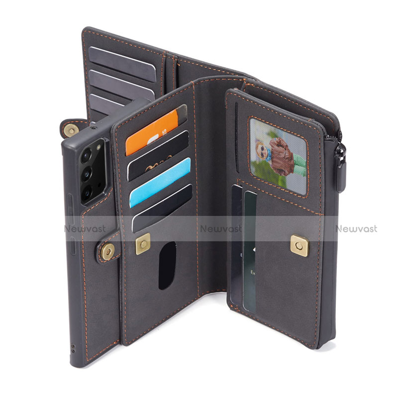 Leather Case Stands Flip Cover T05 Holder for Samsung Galaxy Note 20 5G