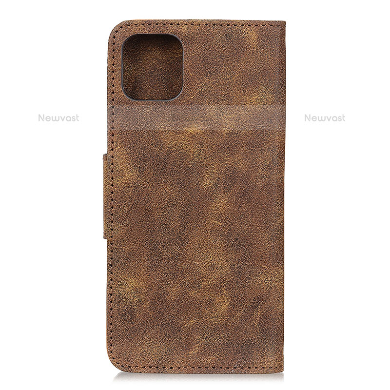 Leather Case Stands Flip Cover T05 Holder for Xiaomi Mi 11 5G Brown