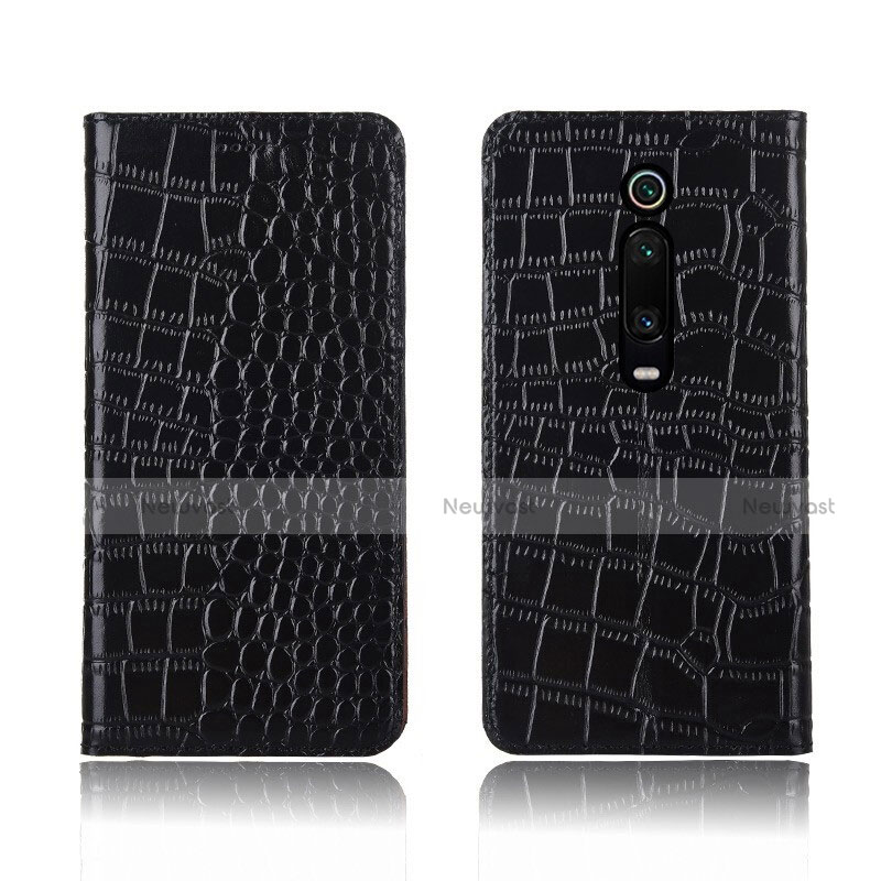 Leather Case Stands Flip Cover T05 Holder for Xiaomi Redmi K20 Black