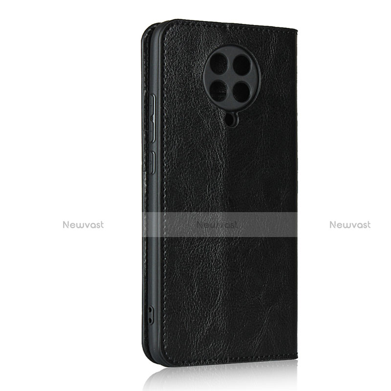 Leather Case Stands Flip Cover T05 Holder for Xiaomi Redmi K30 Pro 5G Black