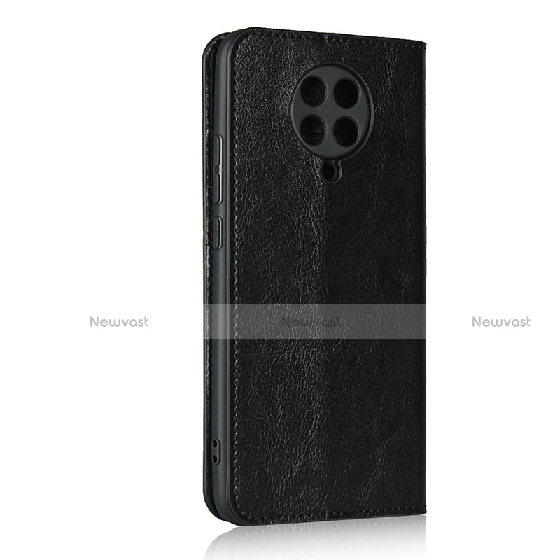 Leather Case Stands Flip Cover T05 Holder for Xiaomi Redmi K30 Pro Zoom Black