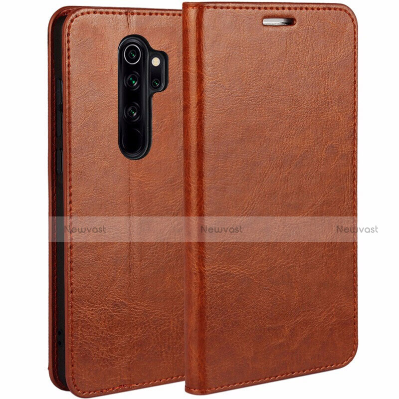 Leather Case Stands Flip Cover T05 Holder for Xiaomi Redmi Note 8 Pro Orange