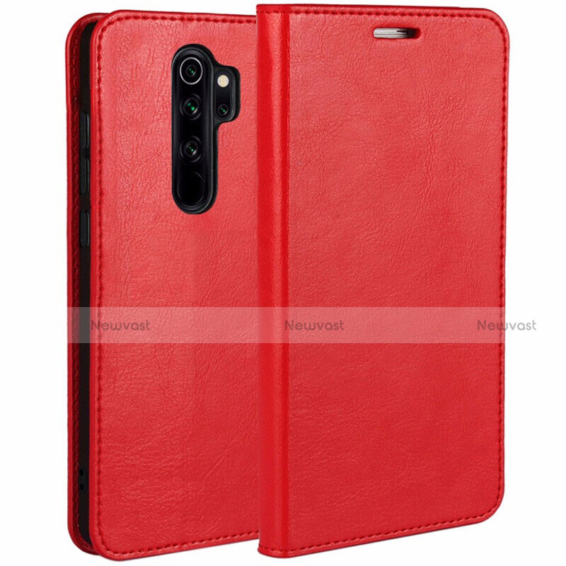 Leather Case Stands Flip Cover T05 Holder for Xiaomi Redmi Note 8 Pro Red