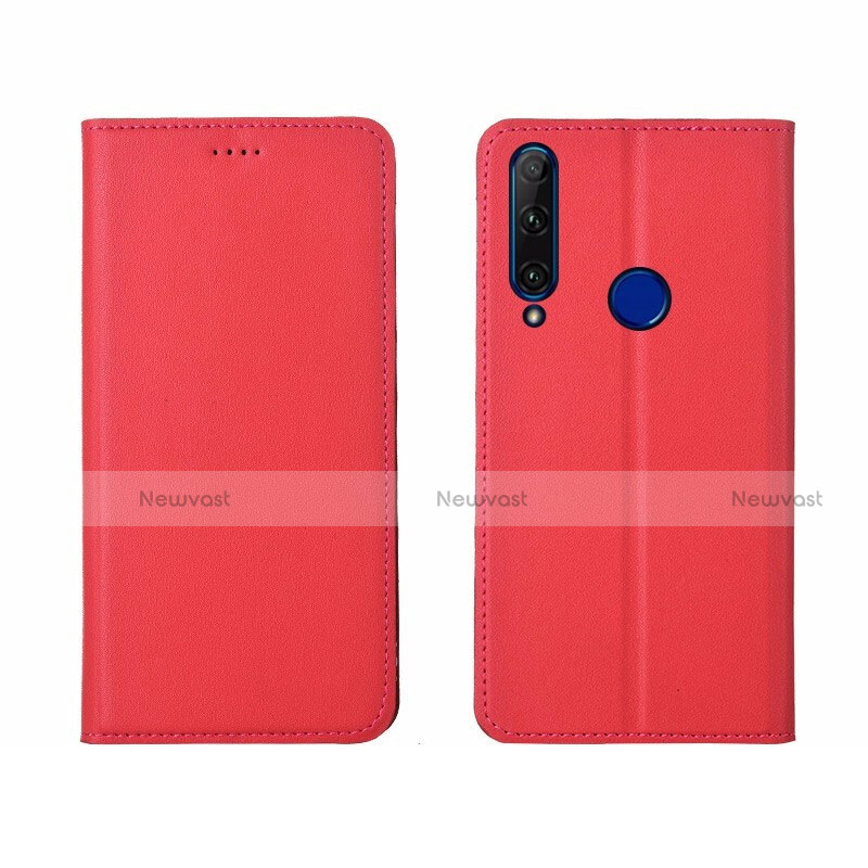 Leather Case Stands Flip Cover T06 Holder for Huawei Honor 20 Lite Red