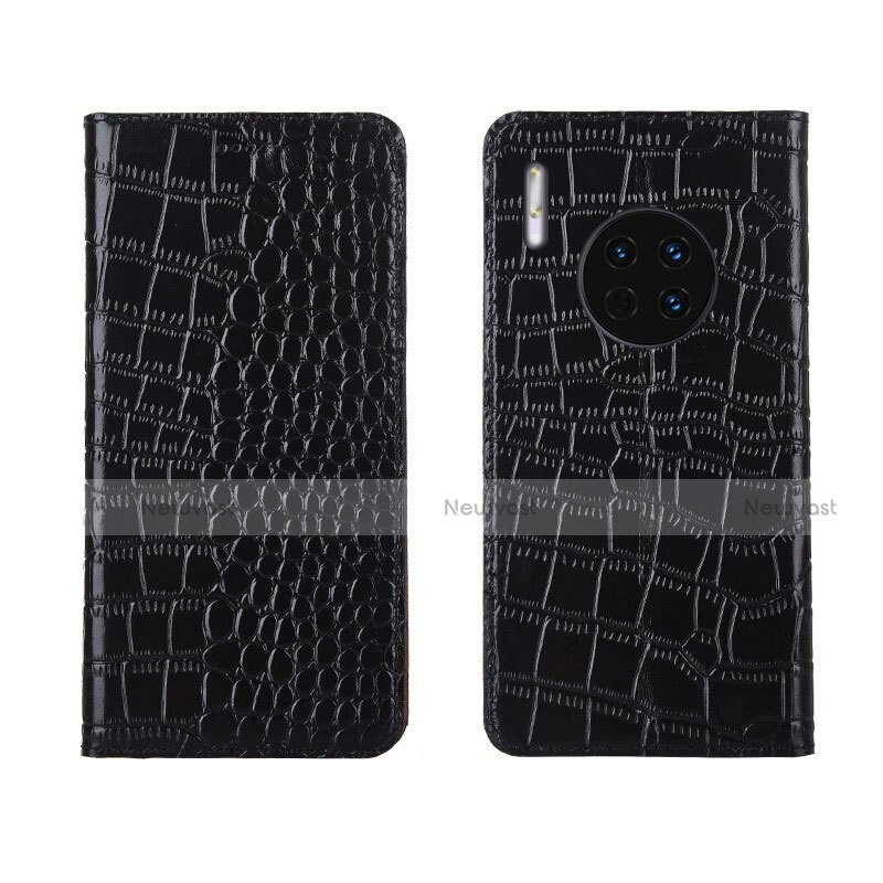 Leather Case Stands Flip Cover T06 Holder for Huawei Mate 30 Pro 5G Black