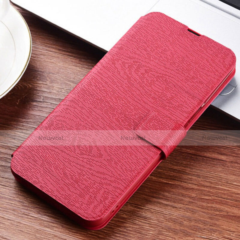 Leather Case Stands Flip Cover T06 Holder for Huawei Nova 4e Red