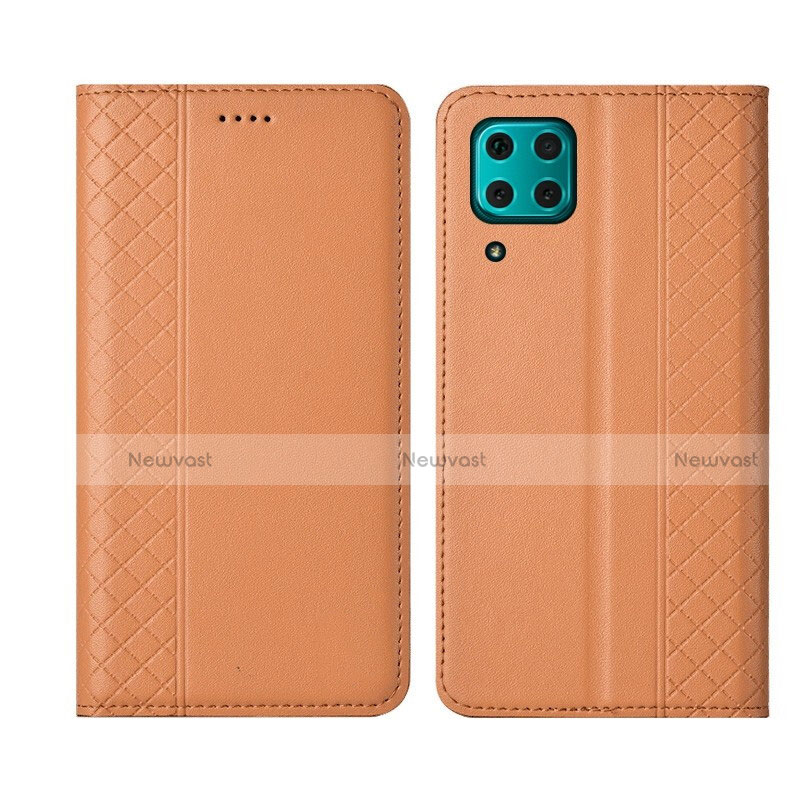 Leather Case Stands Flip Cover T06 Holder for Huawei Nova 7i Orange