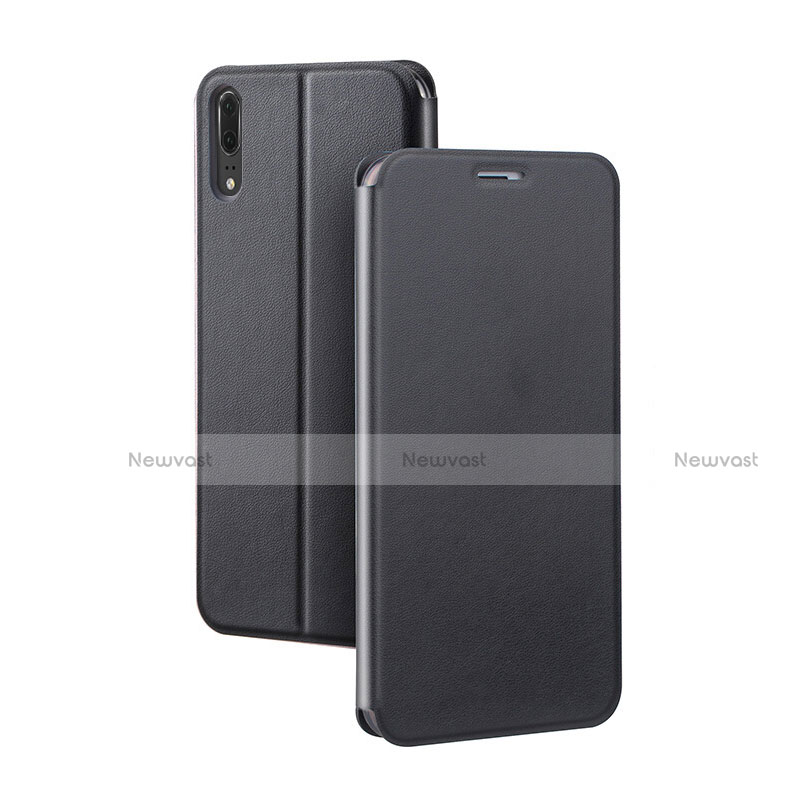 Leather Case Stands Flip Cover T06 Holder for Huawei P20 Black