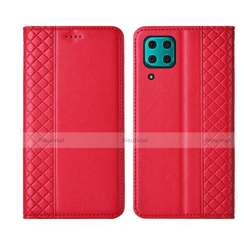 Leather Case Stands Flip Cover T06 Holder for Huawei P40 Lite Red