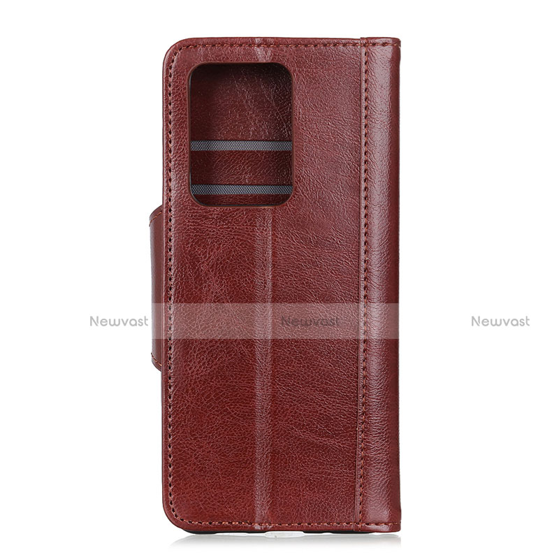 Leather Case Stands Flip Cover T06 Holder for Huawei P40 Pro+ Plus Brown
