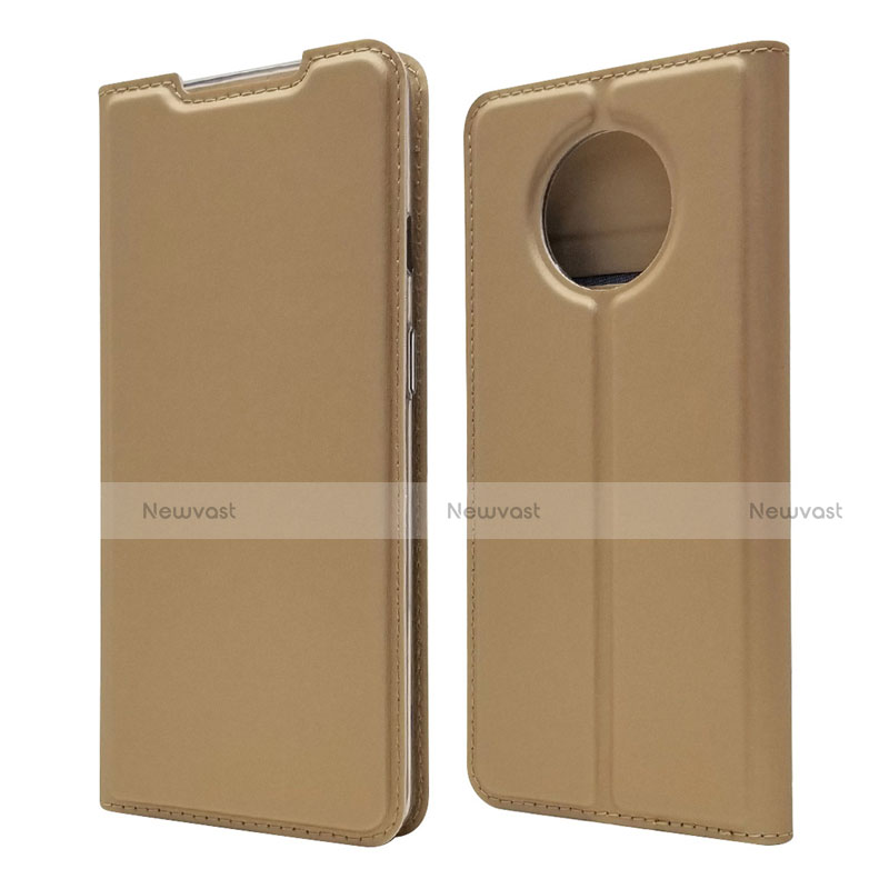 Leather Case Stands Flip Cover T06 Holder for OnePlus 7T Gold