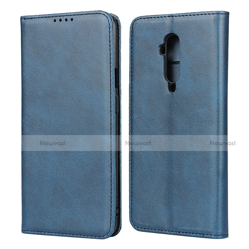 Leather Case Stands Flip Cover T06 Holder for OnePlus 7T Pro Blue