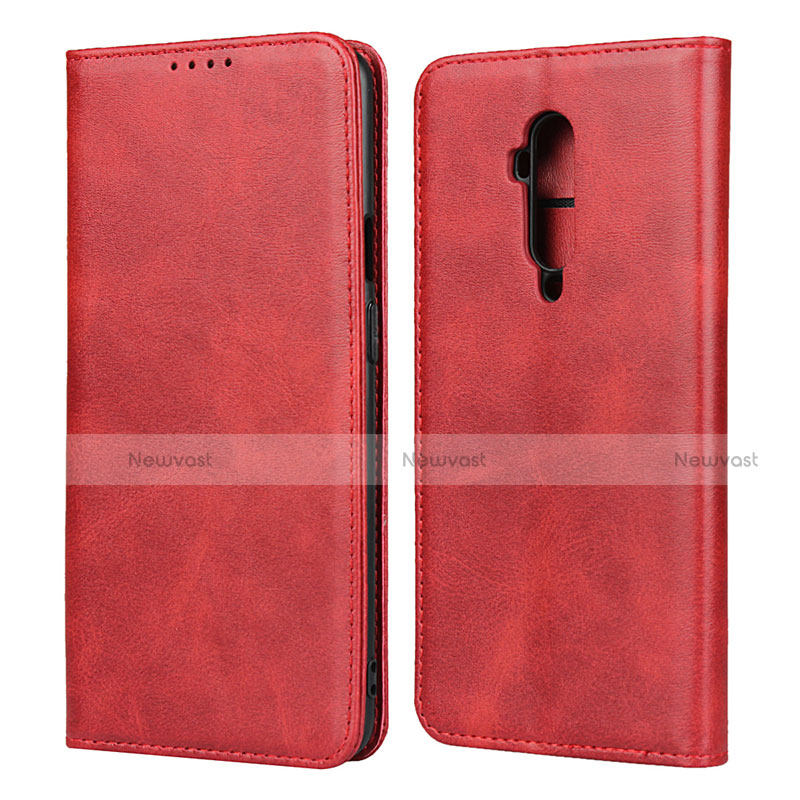 Leather Case Stands Flip Cover T06 Holder for OnePlus 7T Pro Red