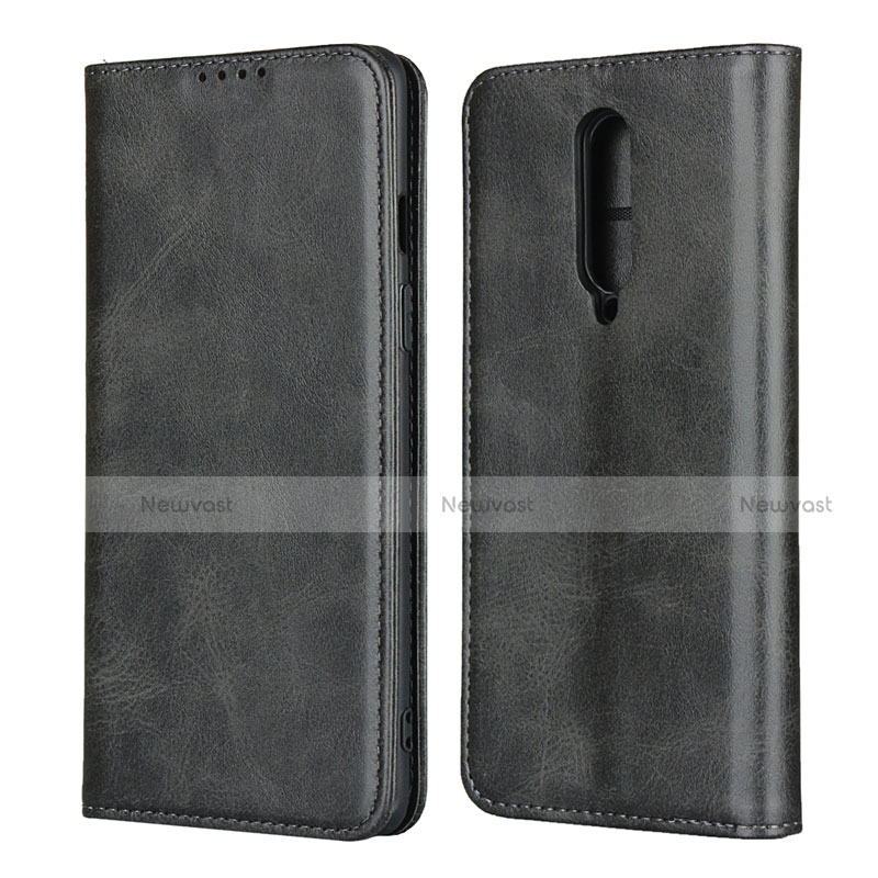 Leather Case Stands Flip Cover T06 Holder for OnePlus 8 Black