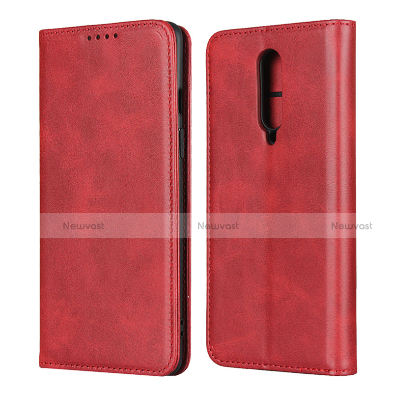 Leather Case Stands Flip Cover T06 Holder for OnePlus 8 Red