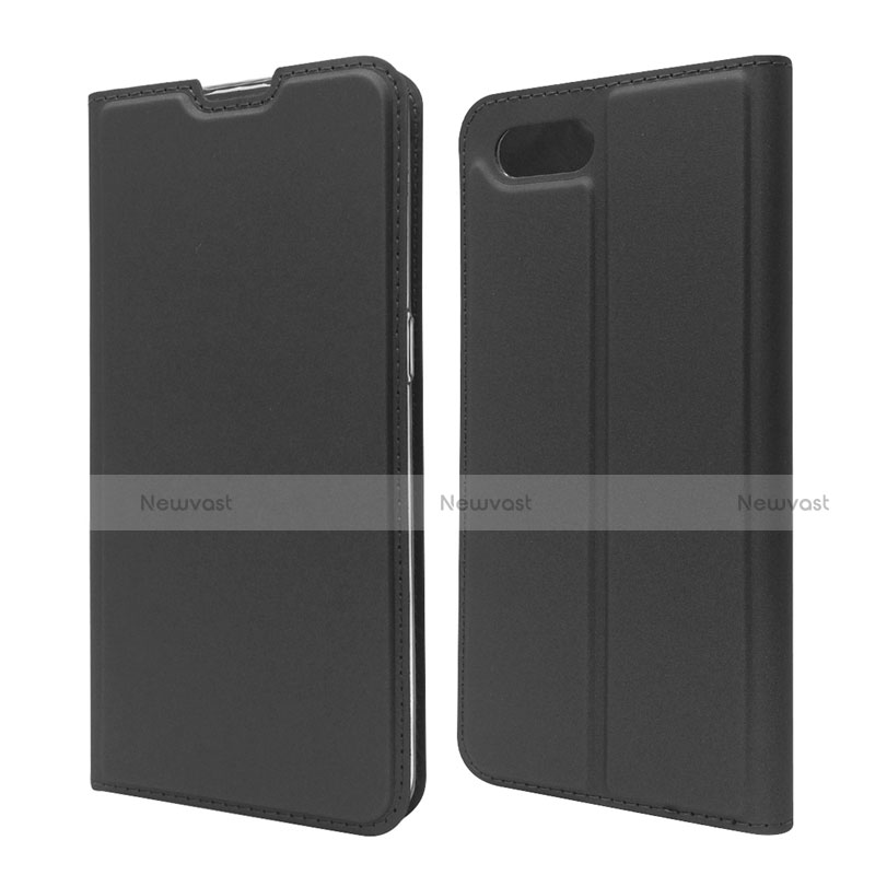 Leather Case Stands Flip Cover T06 Holder for Oppo R17 Neo Black