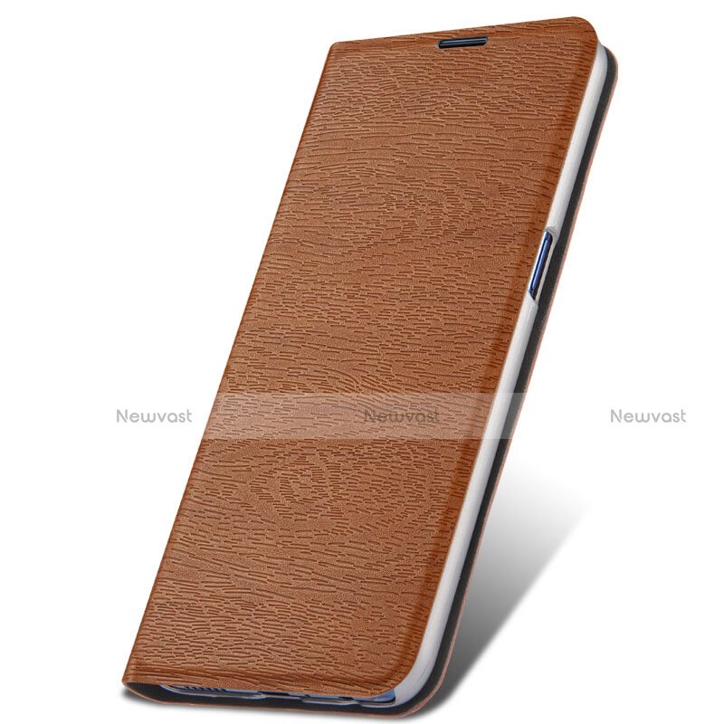 Leather Case Stands Flip Cover T06 Holder for Oppo R17 Pro Brown