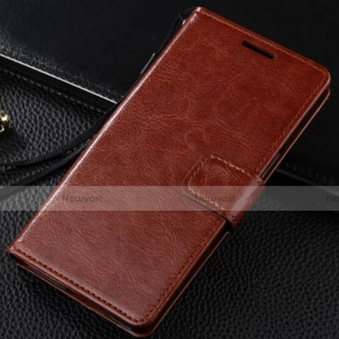 Leather Case Stands Flip Cover T06 Holder for Samsung Galaxy S10 Plus Brown