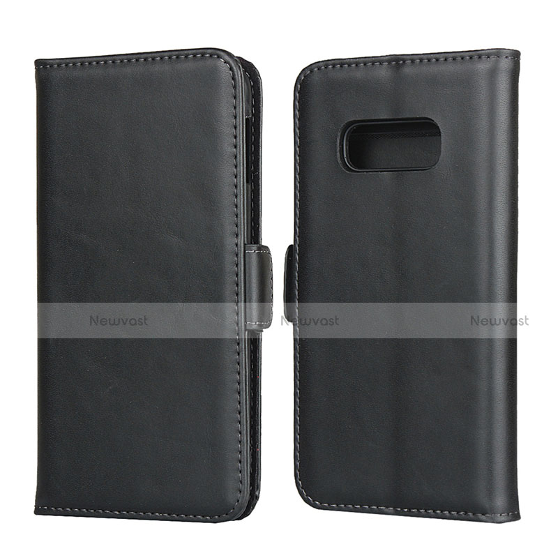 Leather Case Stands Flip Cover T06 Holder for Samsung Galaxy S10e Black