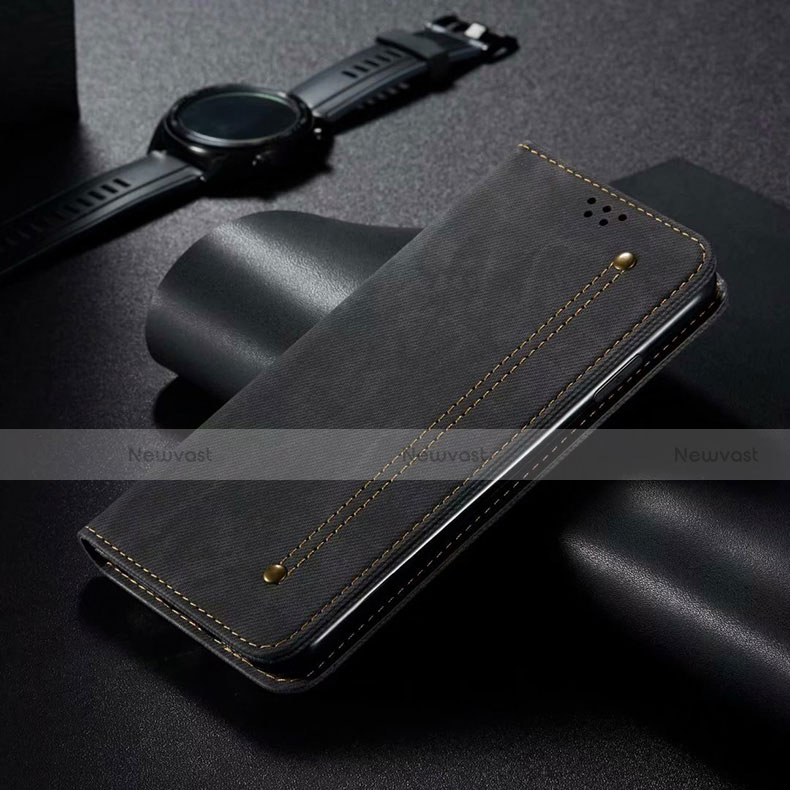 Leather Case Stands Flip Cover T06 Holder for Xiaomi Mi 10 Pro Black