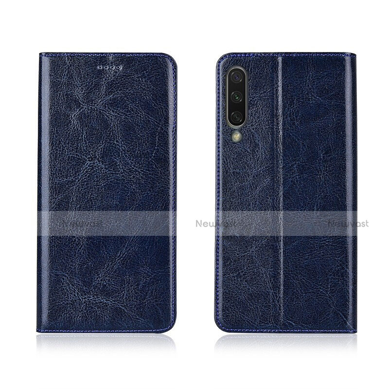 Leather Case Stands Flip Cover T06 Holder for Xiaomi Mi A3 Blue