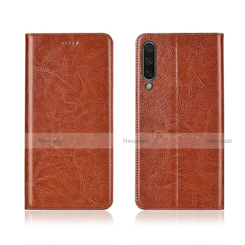 Leather Case Stands Flip Cover T06 Holder for Xiaomi Mi A3 Orange