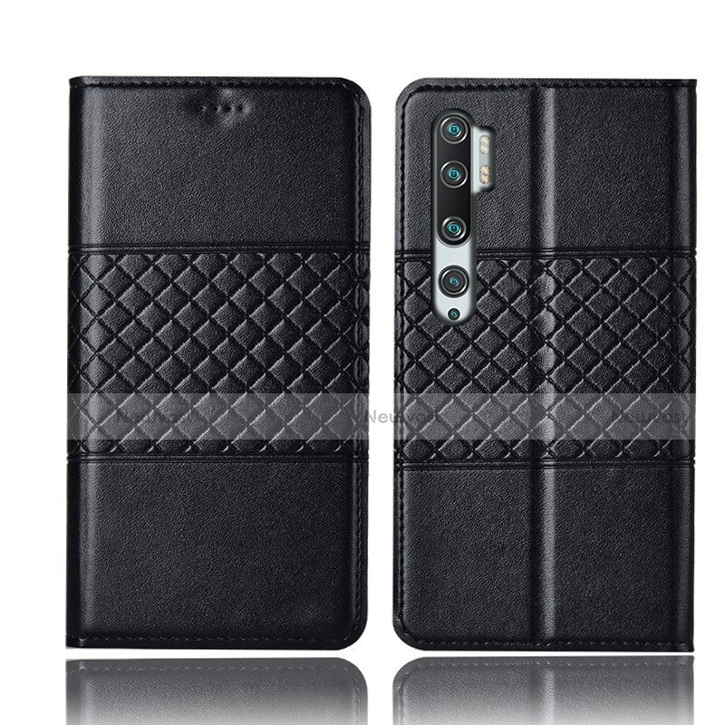 Leather Case Stands Flip Cover T06 Holder for Xiaomi Mi Note 10 Black