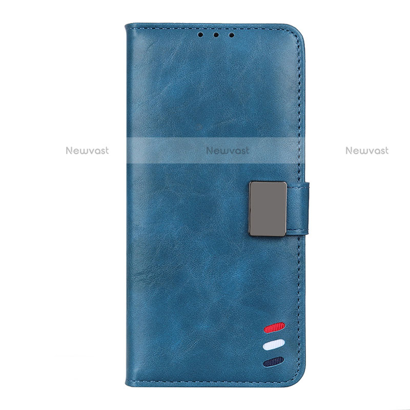 Leather Case Stands Flip Cover T06 Holder for Xiaomi Poco M3 Blue