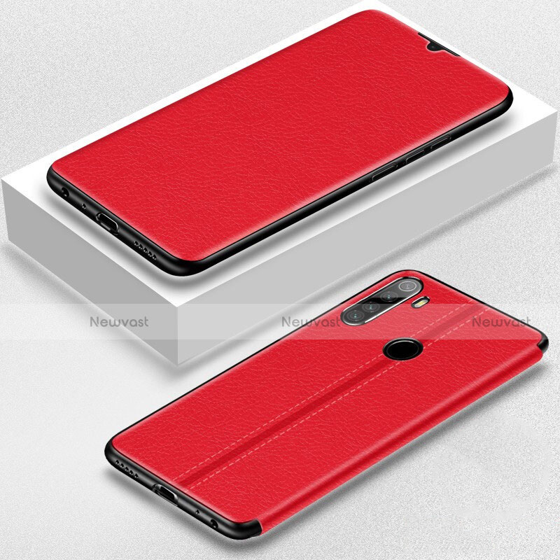 Leather Case Stands Flip Cover T06 Holder for Xiaomi Redmi Note 8 Red