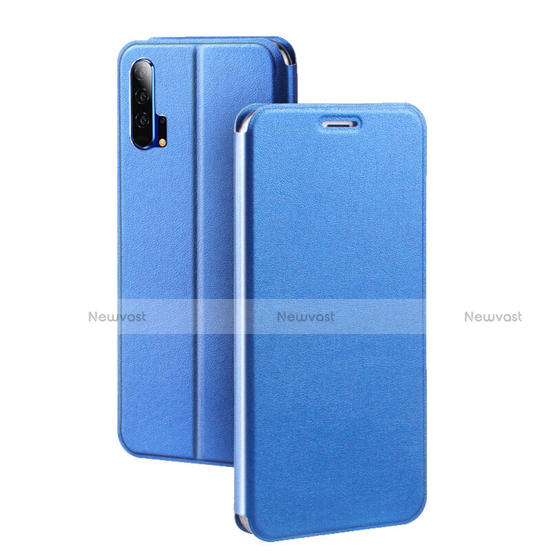 Leather Case Stands Flip Cover T07 Holder for Huawei Honor 20 Pro Blue