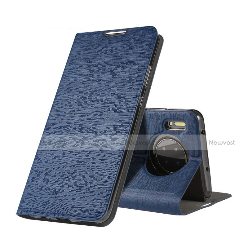 Leather Case Stands Flip Cover T07 Holder for Huawei Mate 30 5G Blue