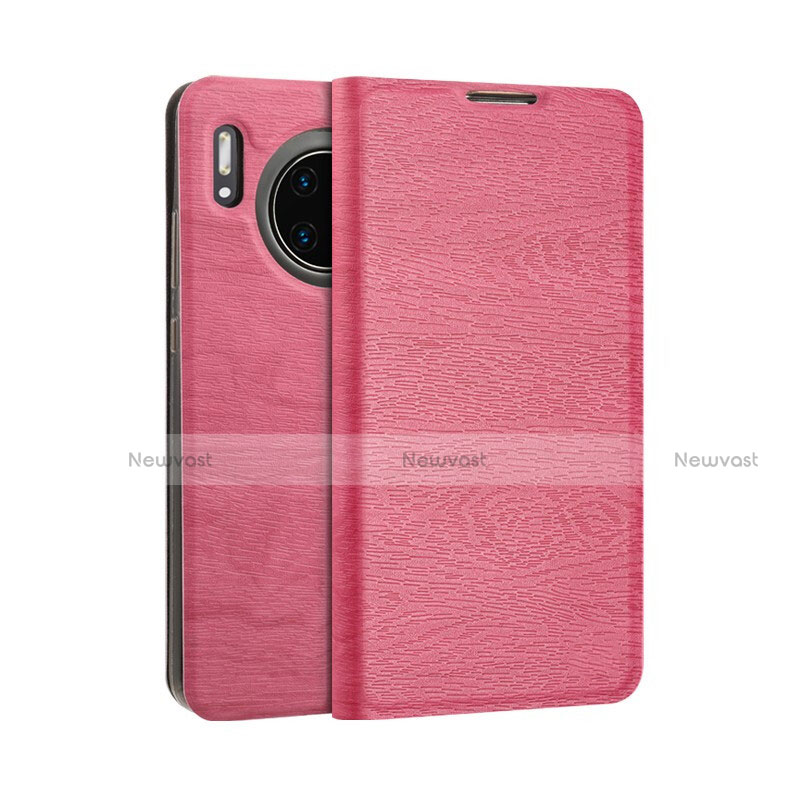 Leather Case Stands Flip Cover T07 Holder for Huawei Mate 30 5G Pink