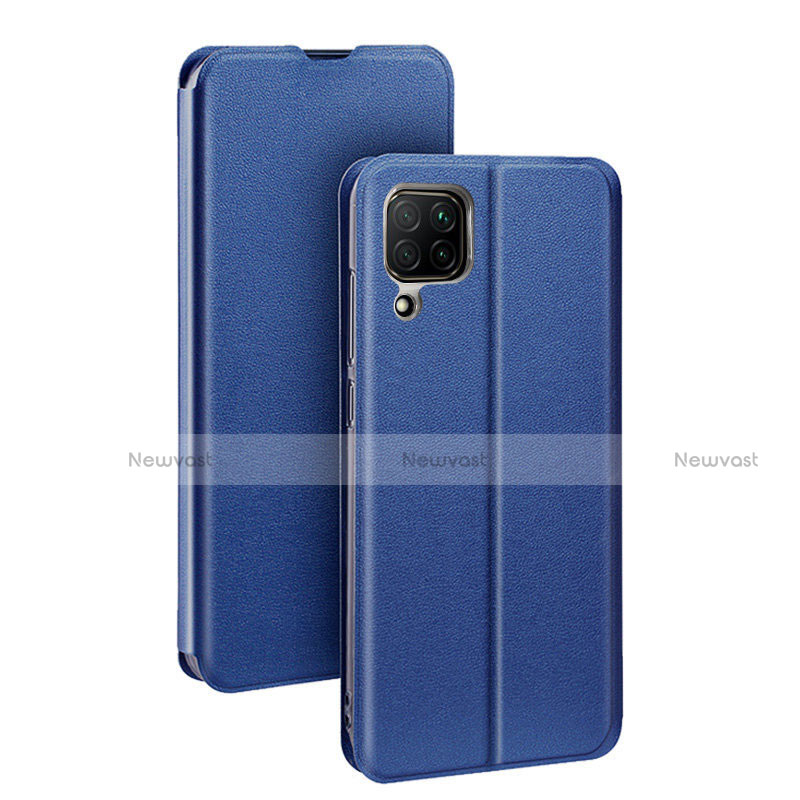 Leather Case Stands Flip Cover T07 Holder for Huawei P40 Lite Blue