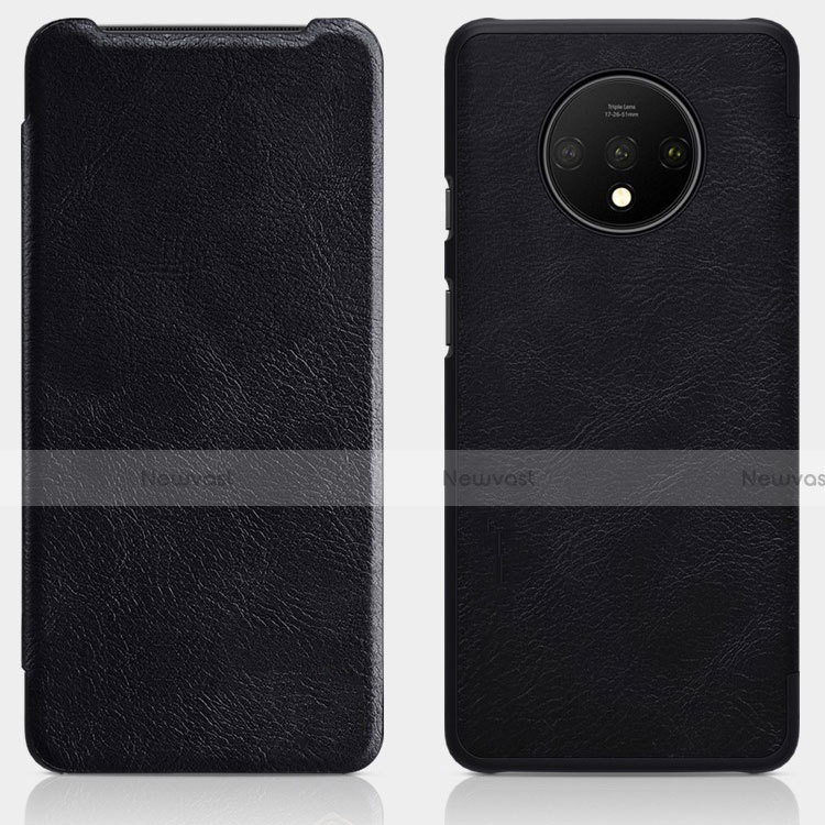 Leather Case Stands Flip Cover T07 Holder for OnePlus 7T Black