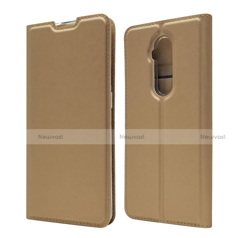 Leather Case Stands Flip Cover T07 Holder for OnePlus 7T Pro Gold