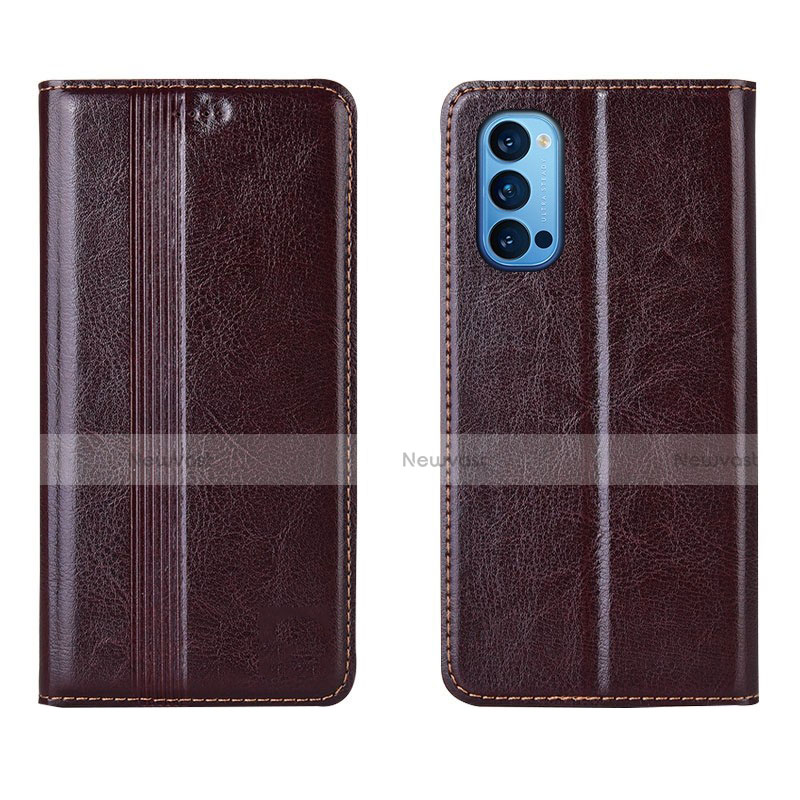 Leather Case Stands Flip Cover T07 Holder for Oppo Reno4 Pro 5G