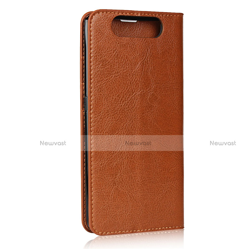 Leather Case Stands Flip Cover T07 Holder for Samsung Galaxy A80