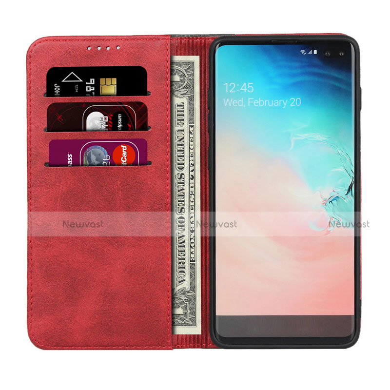 Leather Case Stands Flip Cover T07 Holder for Samsung Galaxy S10 Plus