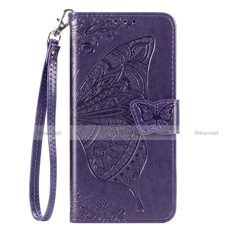 Leather Case Stands Flip Cover T07 Holder for Xiaomi Mi 10 Pro Purple