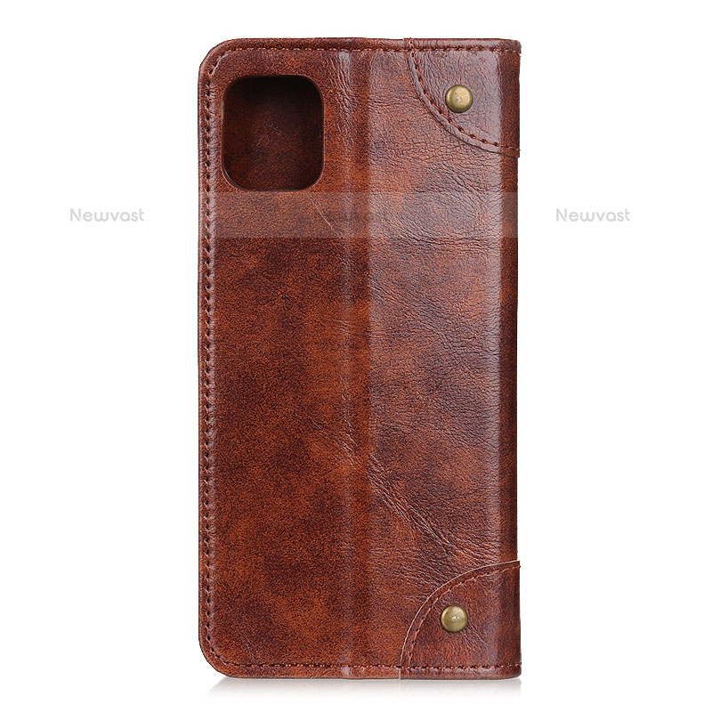 Leather Case Stands Flip Cover T07 Holder for Xiaomi Mi 11 5G Light Brown
