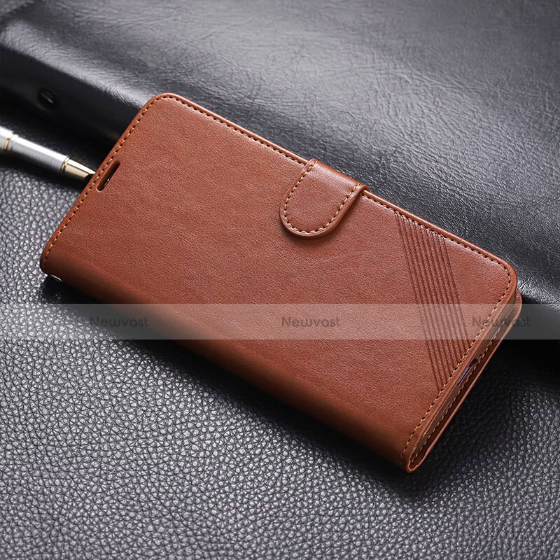 Leather Case Stands Flip Cover T07 Holder for Xiaomi Mi 9T Brown
