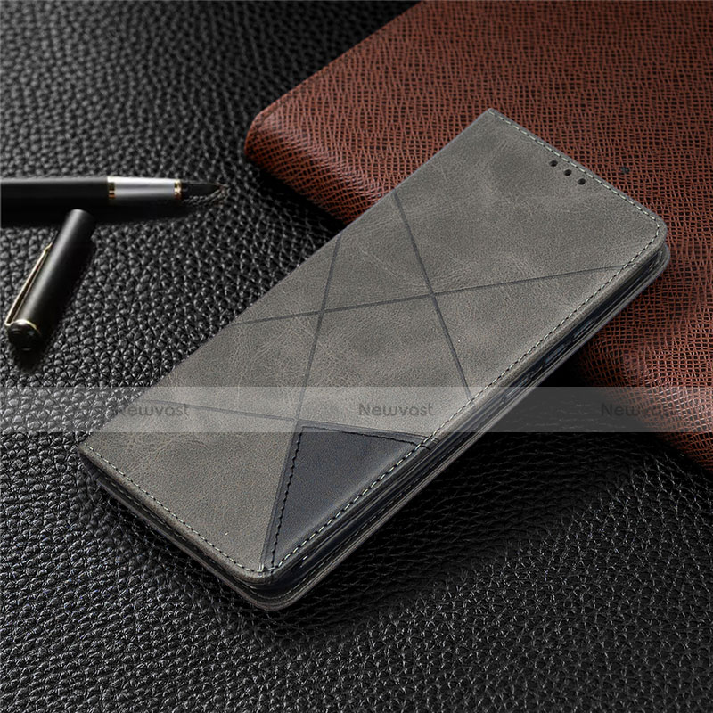 Leather Case Stands Flip Cover T07 Holder for Xiaomi Redmi 9AT Gray