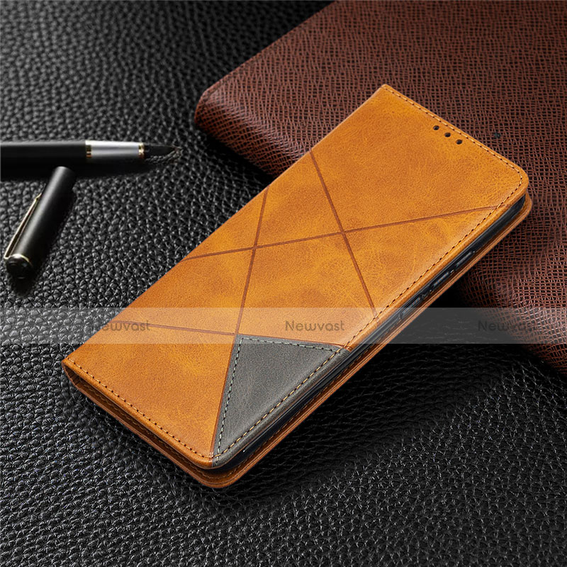 Leather Case Stands Flip Cover T07 Holder for Xiaomi Redmi 9AT Orange