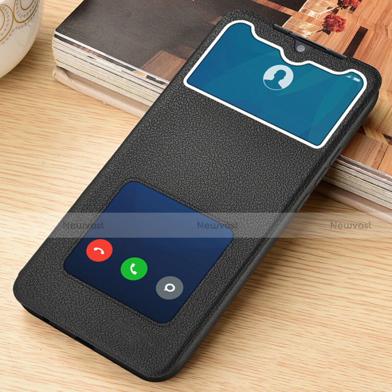 Leather Case Stands Flip Cover T07 Holder for Xiaomi Redmi Note 8 Black